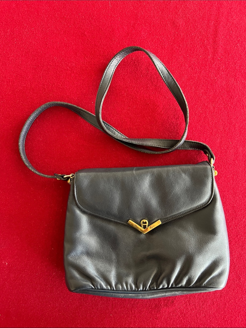 Leather shoulder bag, Etienne Aigner vintage